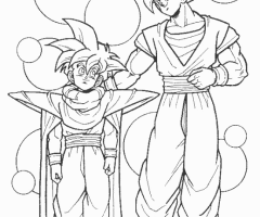 Sangohan et Sangoku coloriage