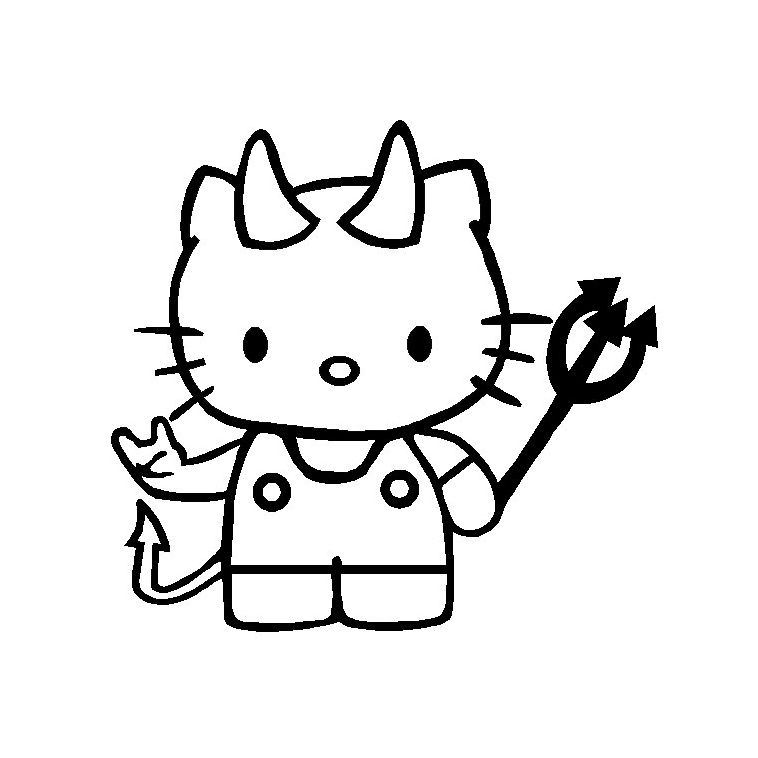 Coloriage Hello Kitty diable