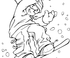 Coloriage snowboard