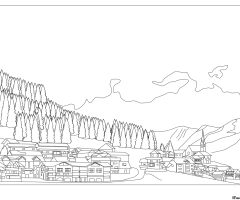 Coloriage village noel